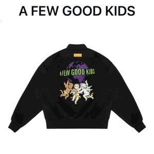 AFGK A FEW GOOD KIDS ANGELS LOGO BLACK VARSITY JACKET JAPANESE STREETWEAR
